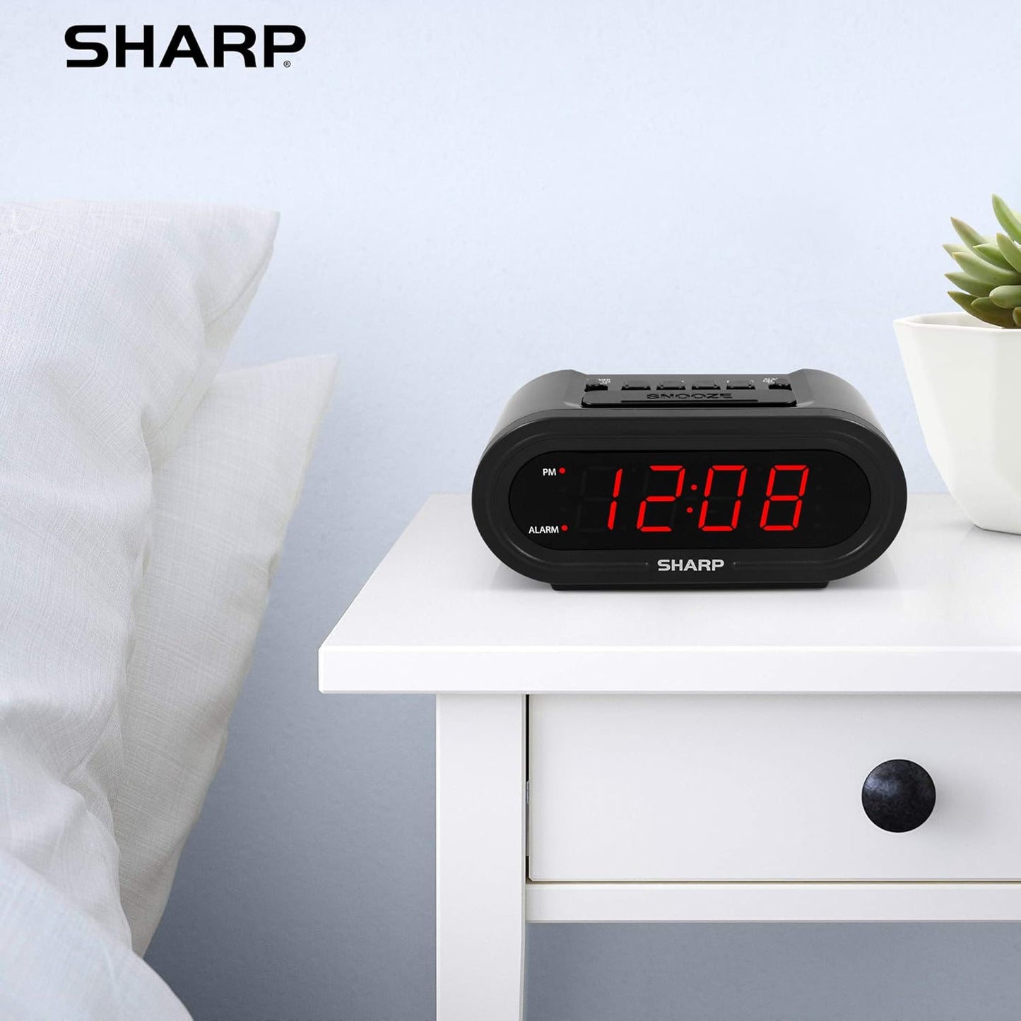 Sharp Accuset Digital Alarm Clock Automatic Time Setting