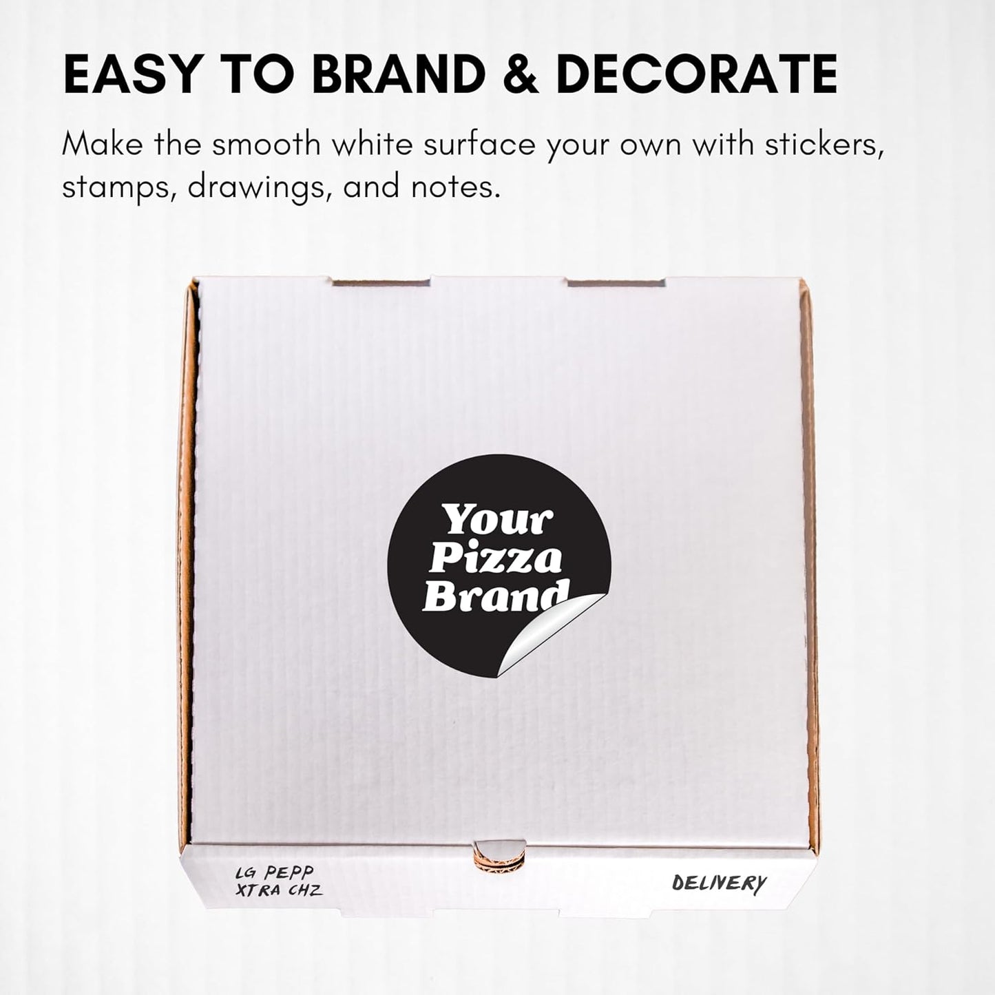 Atlas 14 Inch White Pizza Boxes 25-Pack Cardboard Takeout