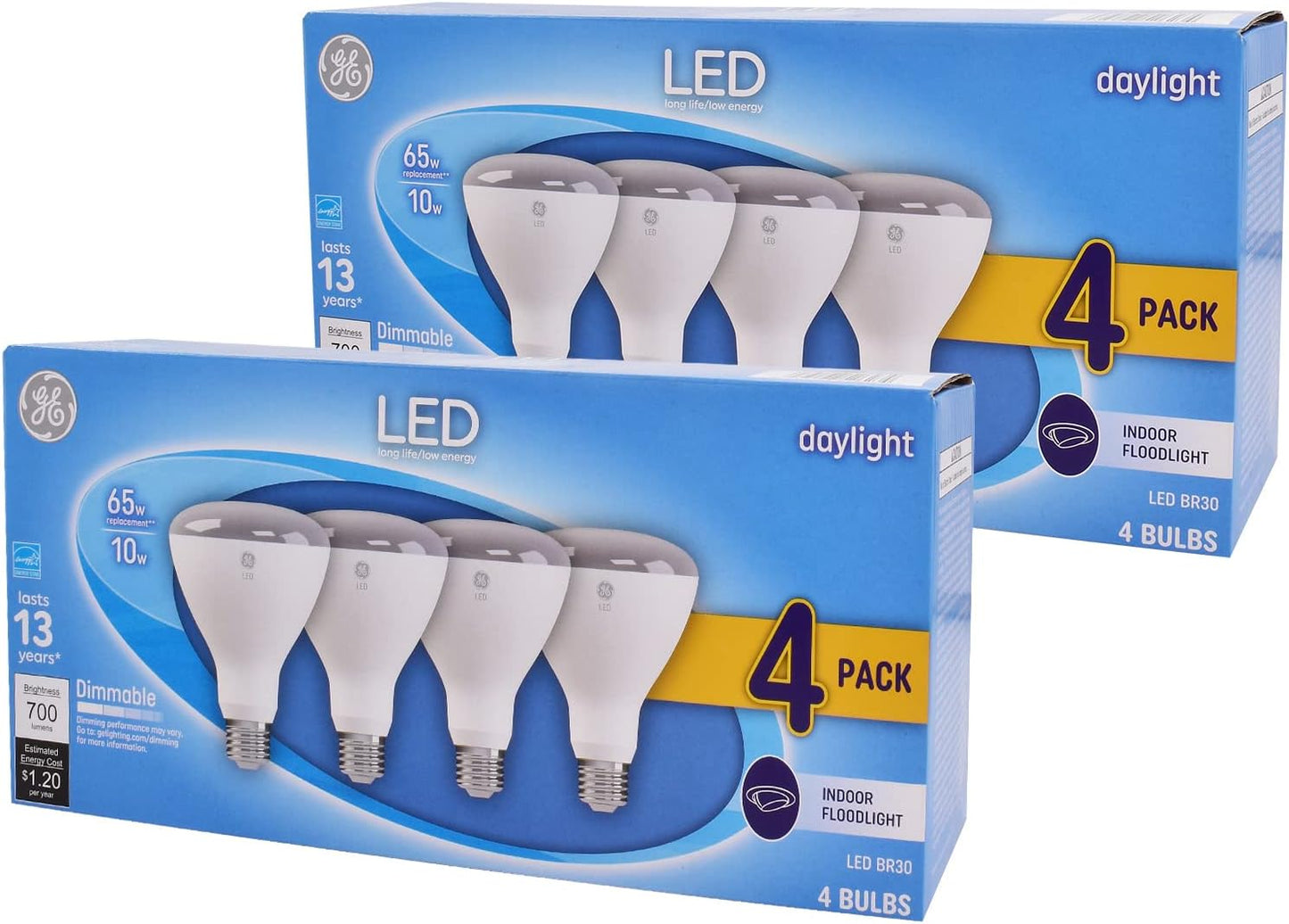 GE Daylight BR30 LED Light Bulb 65W Equivalent (8-Pack)