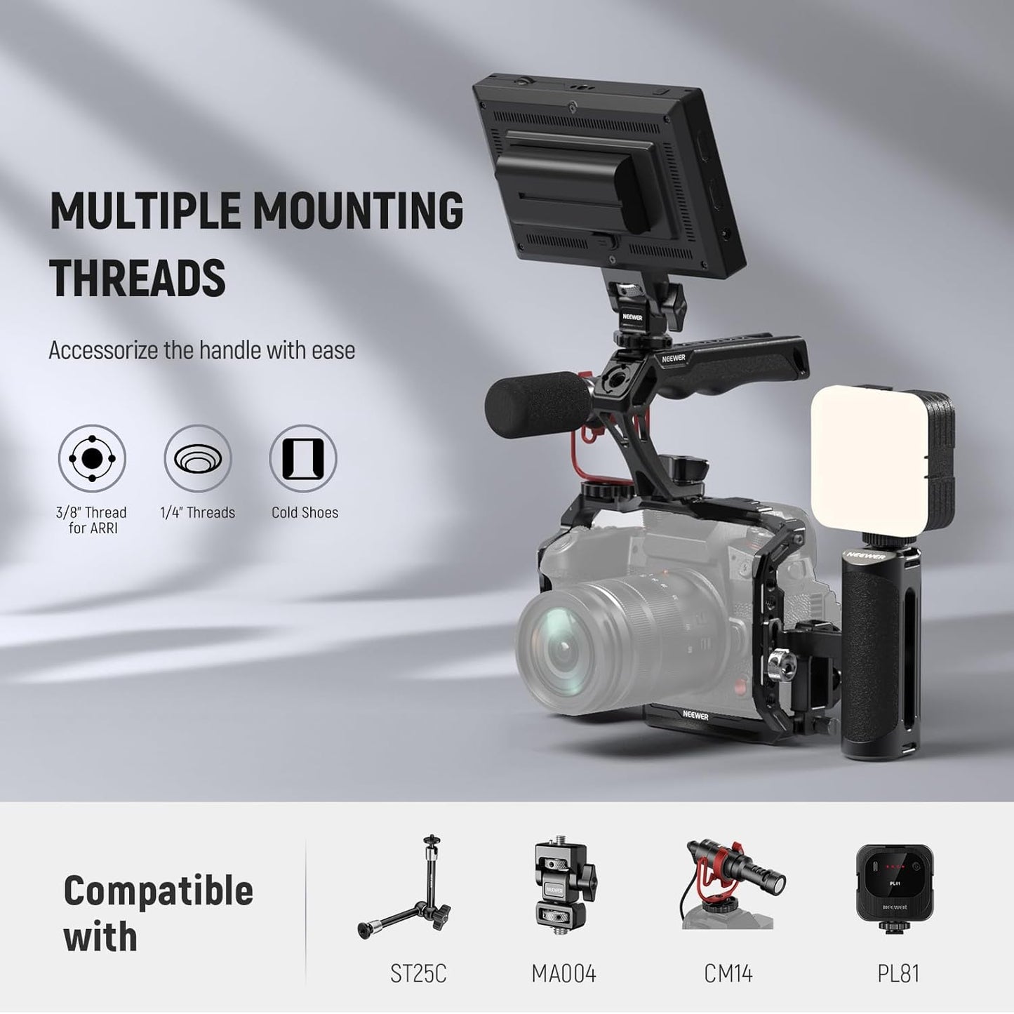 Neewer CA107 Camera Top Handle with ARRI Locating Pins