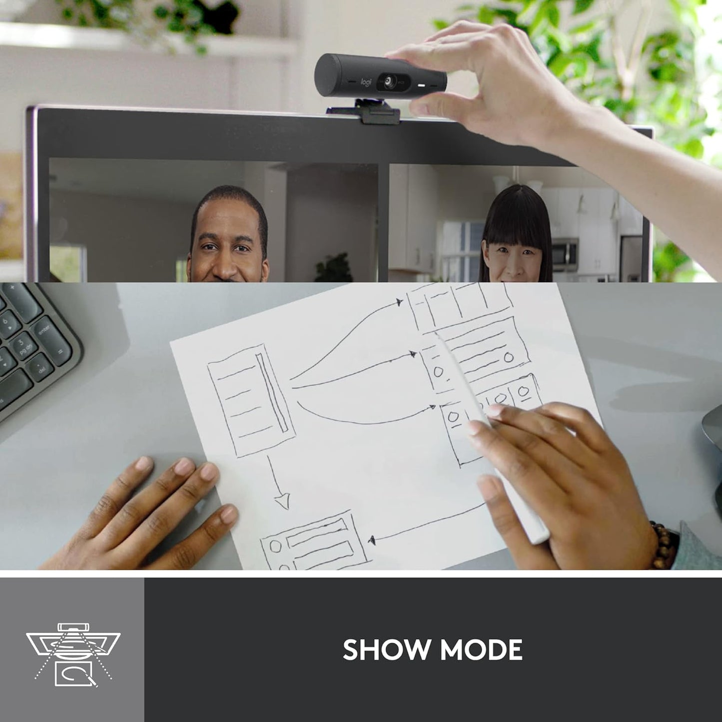 Logitech Brio 500 4MP USB-C Webcam Graphite