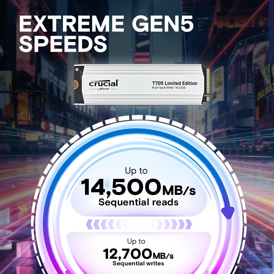 Crucial CT2000T705SSD5A 2TB Gen5 NVMe SSD White