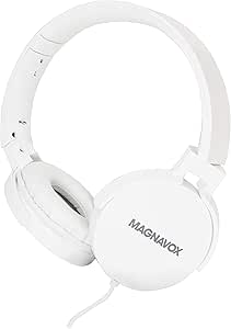 Magnavox MHP5026MW White Stereo Headphones with Microphone — main product image