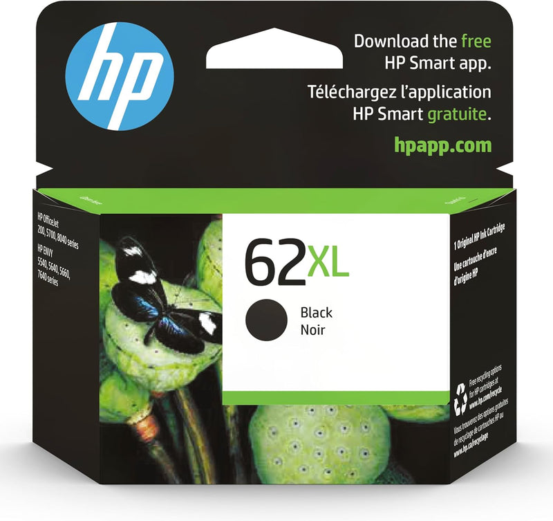 HP 62XL C2P05AN Black High-Yield Ink Cartridge — main product image