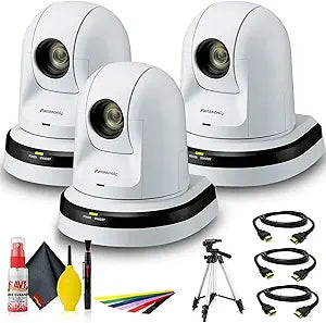 Panasonic AW-HE38HWPJ White PTZ Camera 22x Zoom Bundle