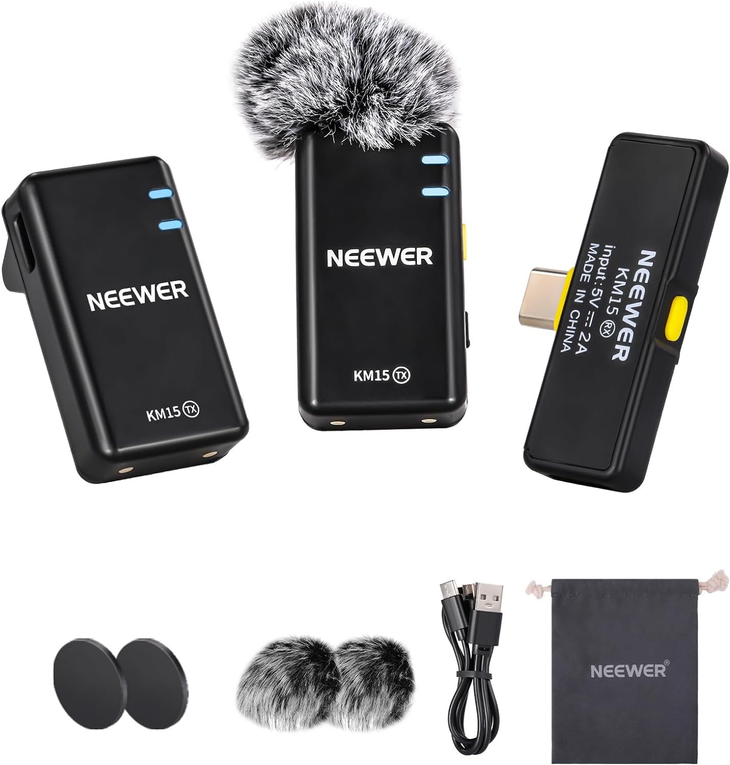 Neewer 21000072 Wireless Lavalier Microphone USB-C iPhone