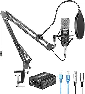Neewer 90092824 NW-700 Condenser Microphone Kit: USB Phantom Power