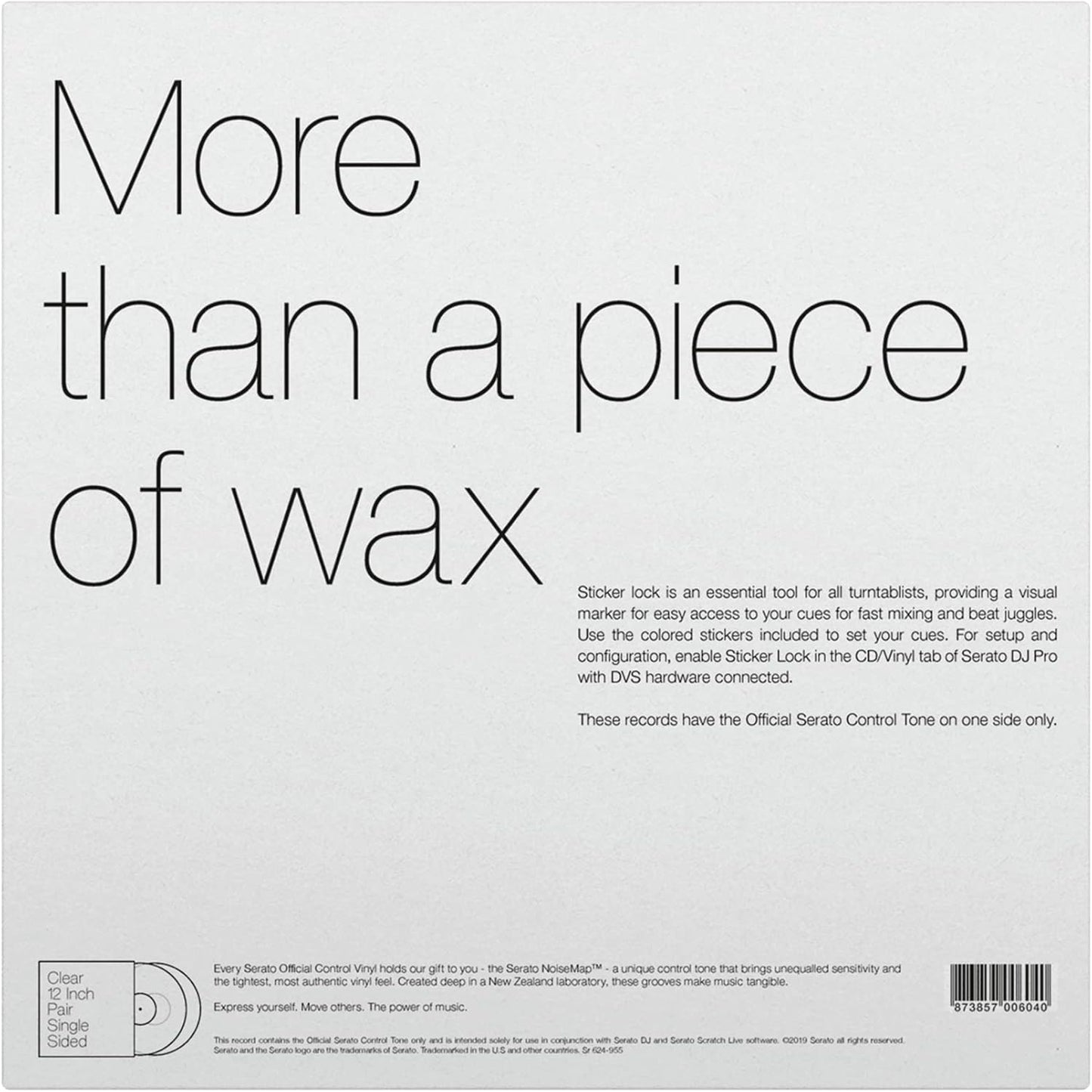 Serato SCV-PS-SL-BM Sticker Lock 12" Control Vinyl Pair
