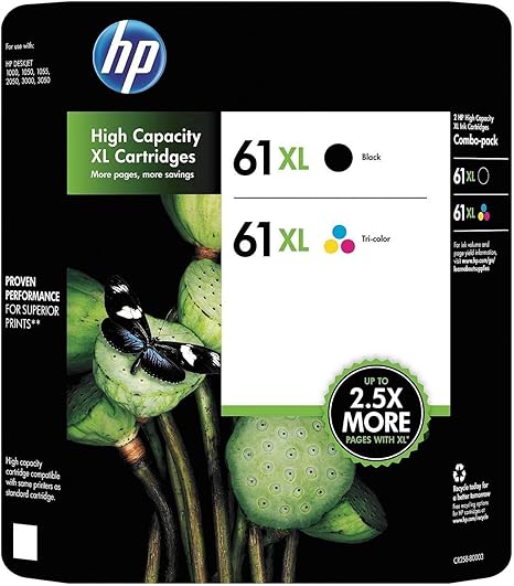 HP 61XL Black & Tri-Color Ink Cartridge Combo