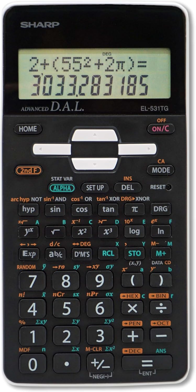 Sharp EL-531TGBBW Scientific Engineering Calculator - Black/White