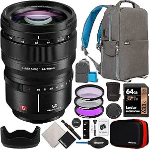 Panasonic E11PNSSX50 LUMIX S Pro 50mm f/1.4 Lens Bundle