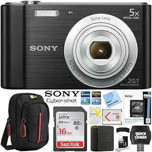 Sony E3SNDSCW800B DSC-W800 Digital Camera Black Bundle