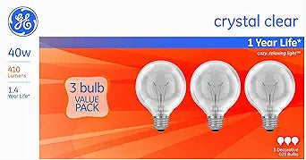 GE 26535 40W G25 Globe Incandescent Bulbs (3-Pack) — main product image