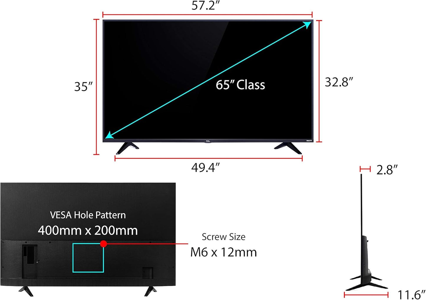 TCL 65S517 65-Inch 4K Roku TV (Renewed)