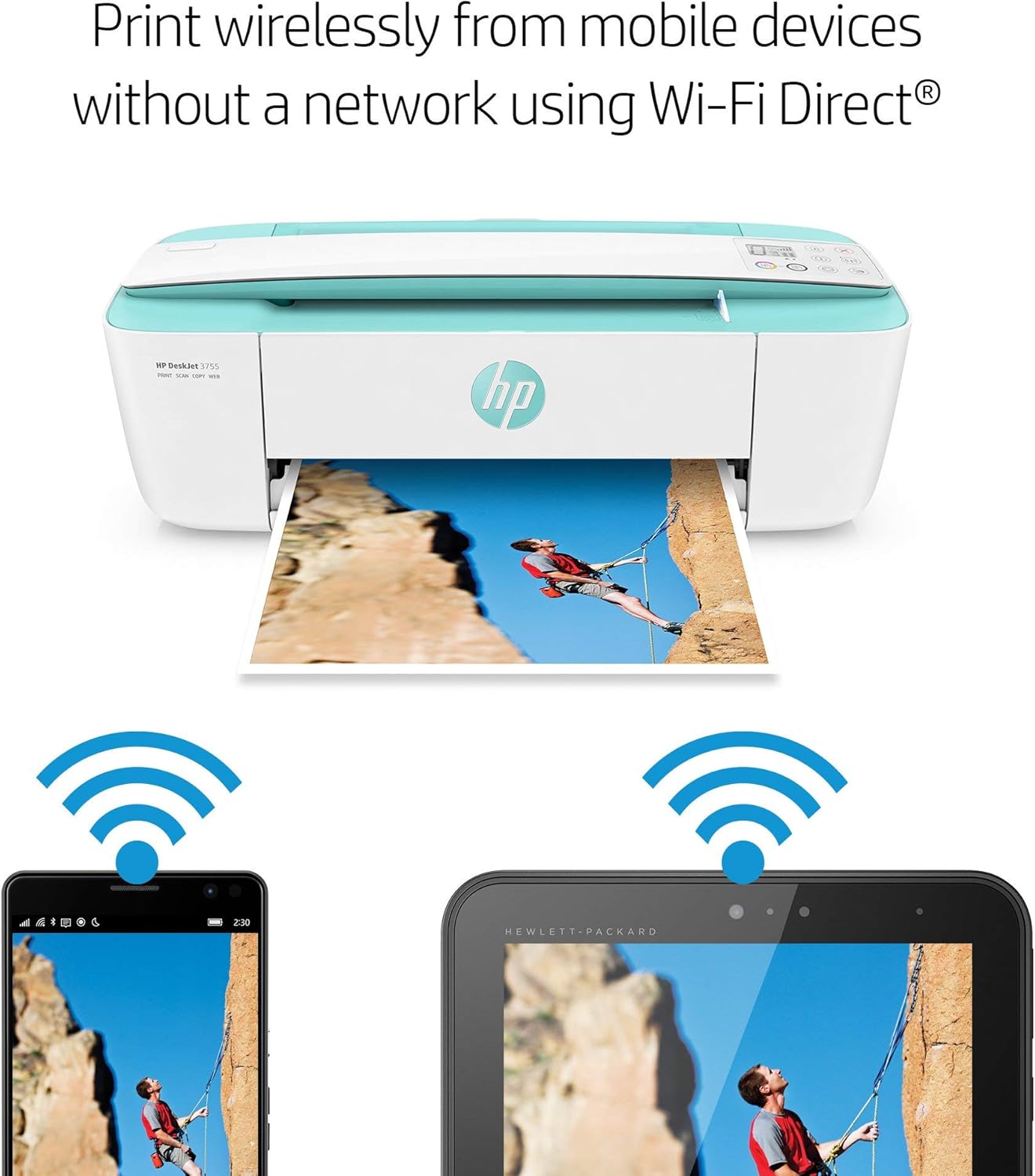 HP DeskJet 3755 Compact Wireless All-in-One Printer (Renewed)