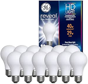 GE Reveal HD Light Bulbs 29W (40W Eq) A19 (12-Pack)