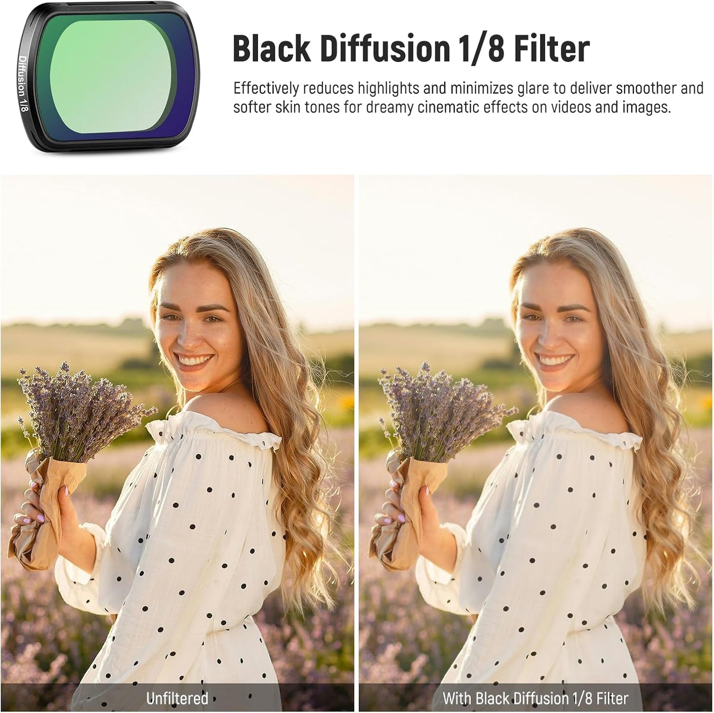 Neewer 10105016 Magnetic Black Diffusion Osmo Pocket 3 Filter