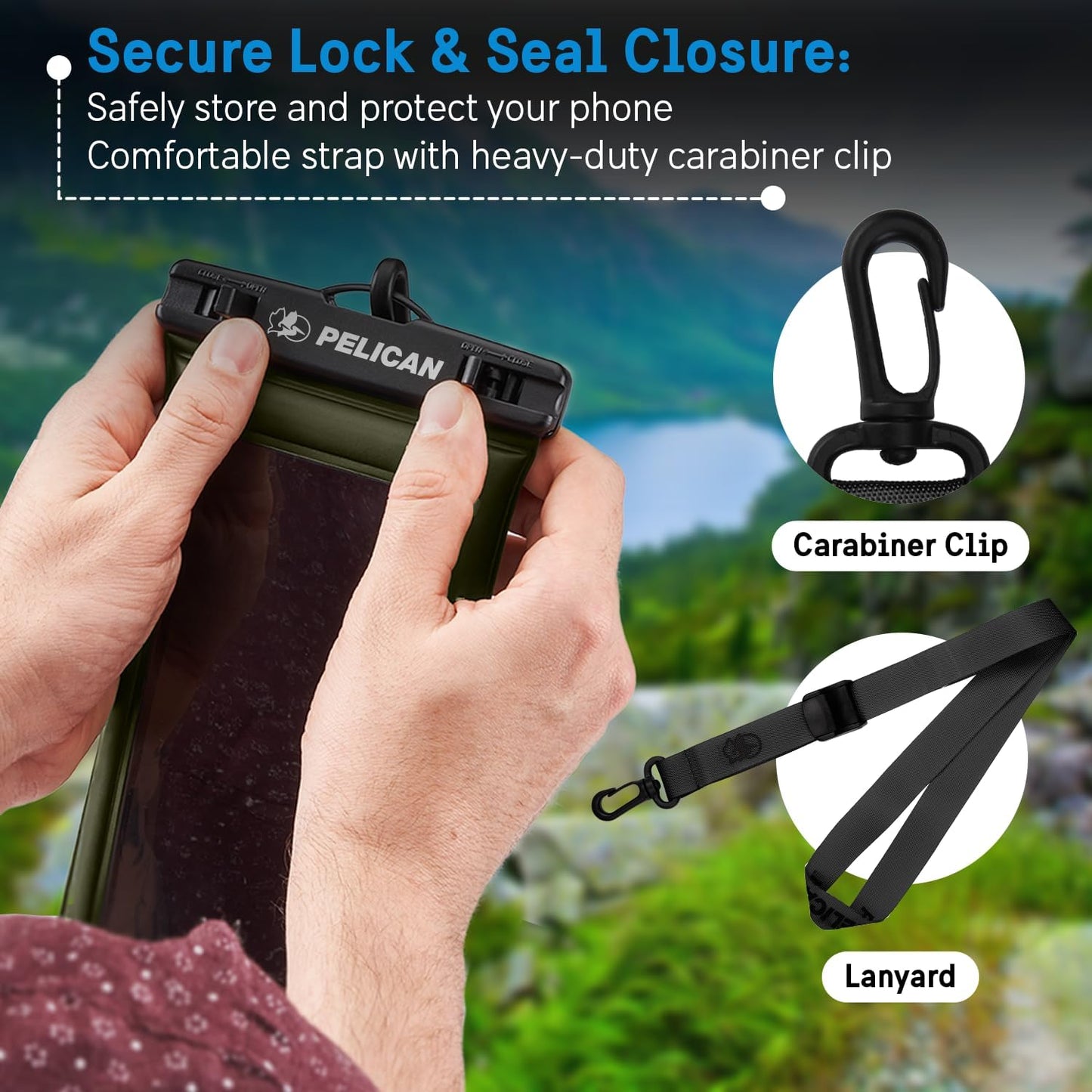Pelican PP043304 Marine Waterproof Floating Phone Pouch Olive