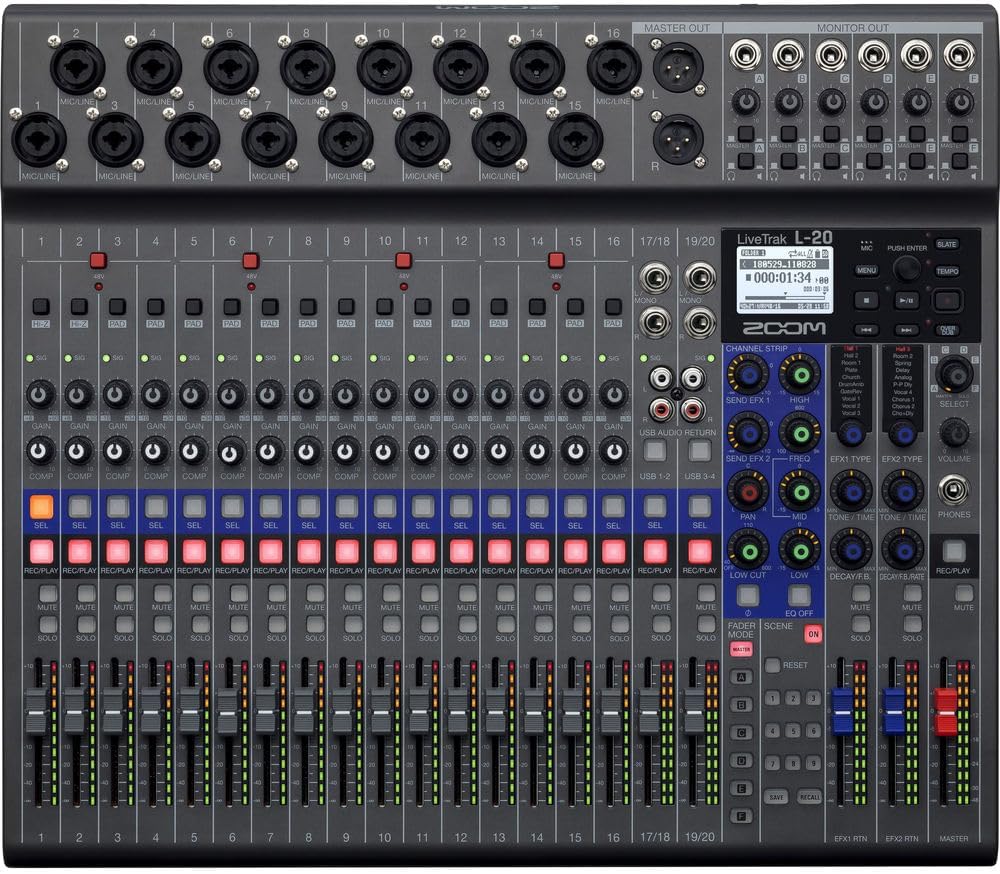 Zoom LiveTrak L-20 Digital Mixer Multitrack Recorder