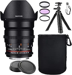 Samyang 24mm T1.5 Cine Lens Canon EF Bundle