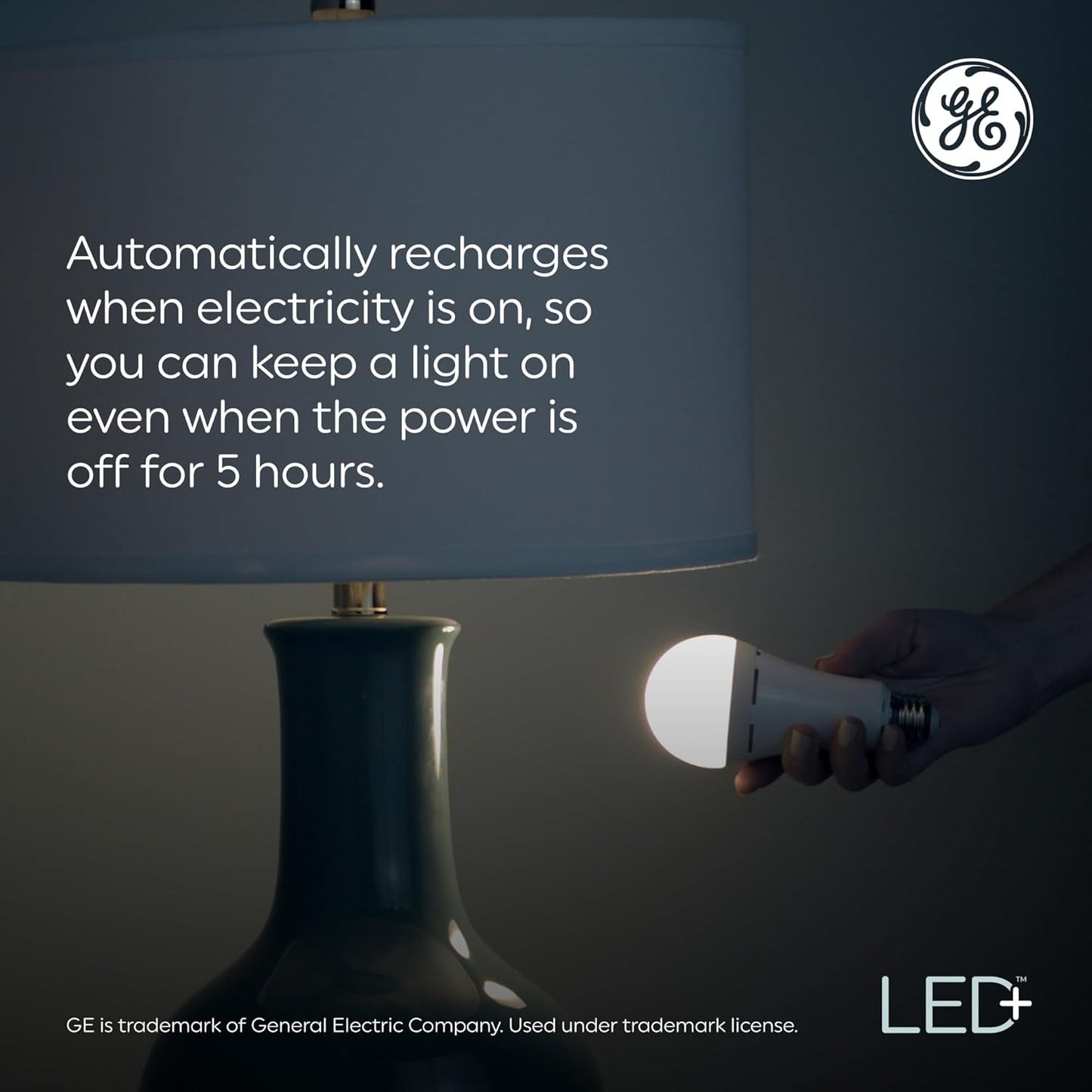 GE 93131819 LED+ Backup Battery Light Bulbs, 2-Pack