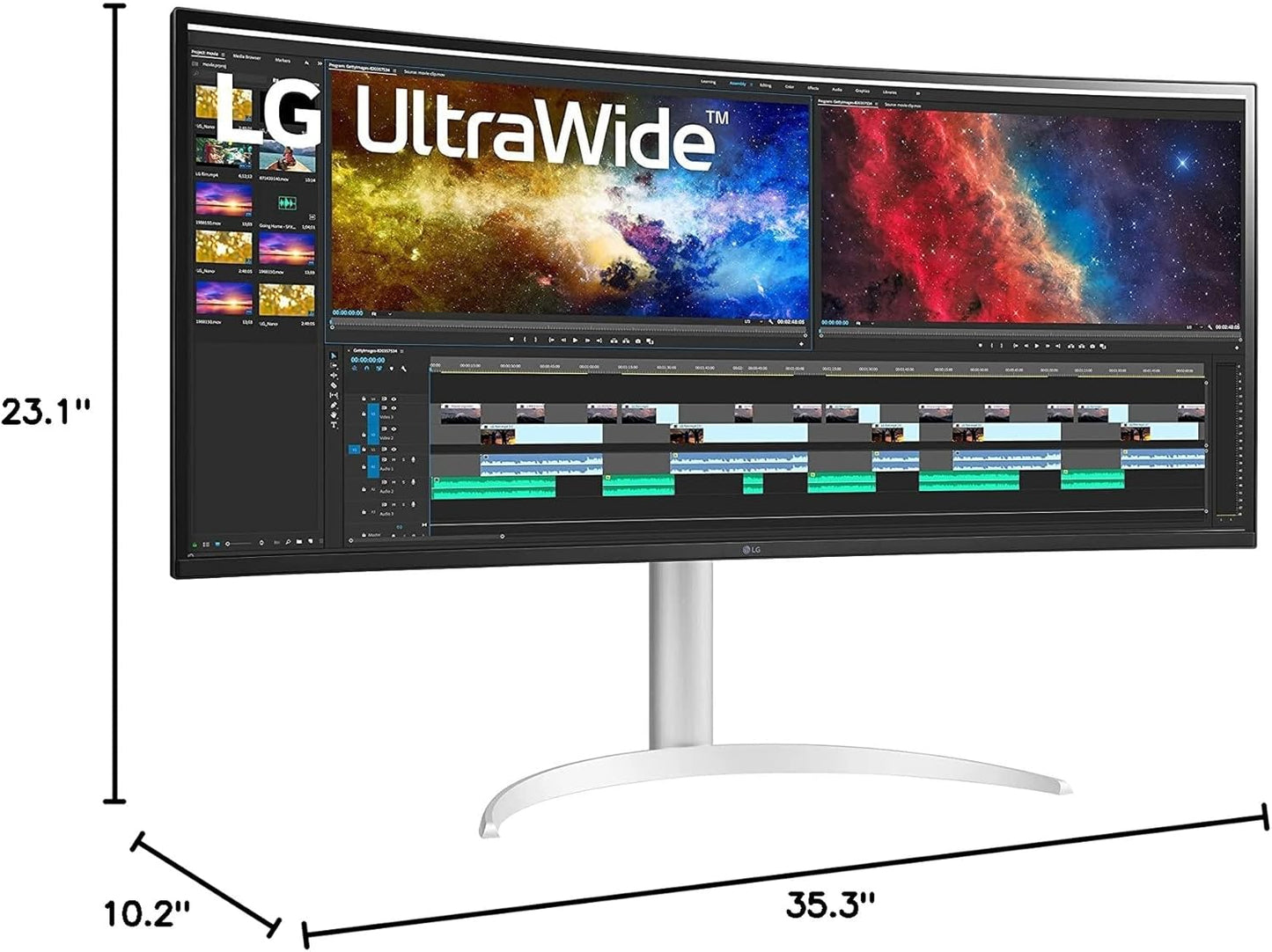 LG 38WP85C-W 38-Inch UltraWide Curved Monitor USB-C