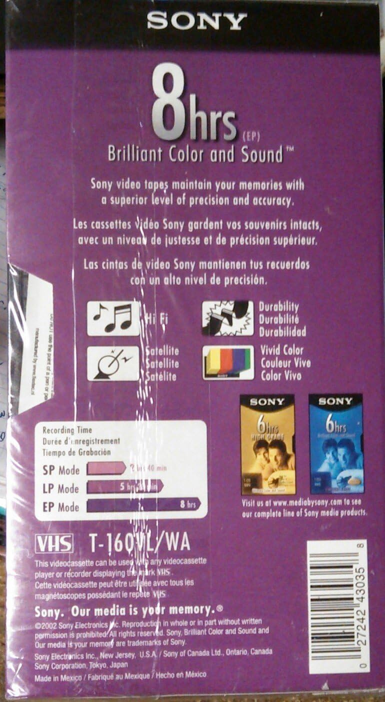 Sony LYSB00S29ZPI8-ELECTRNCS T-160 VL/WA Video Cassette 3-Pack