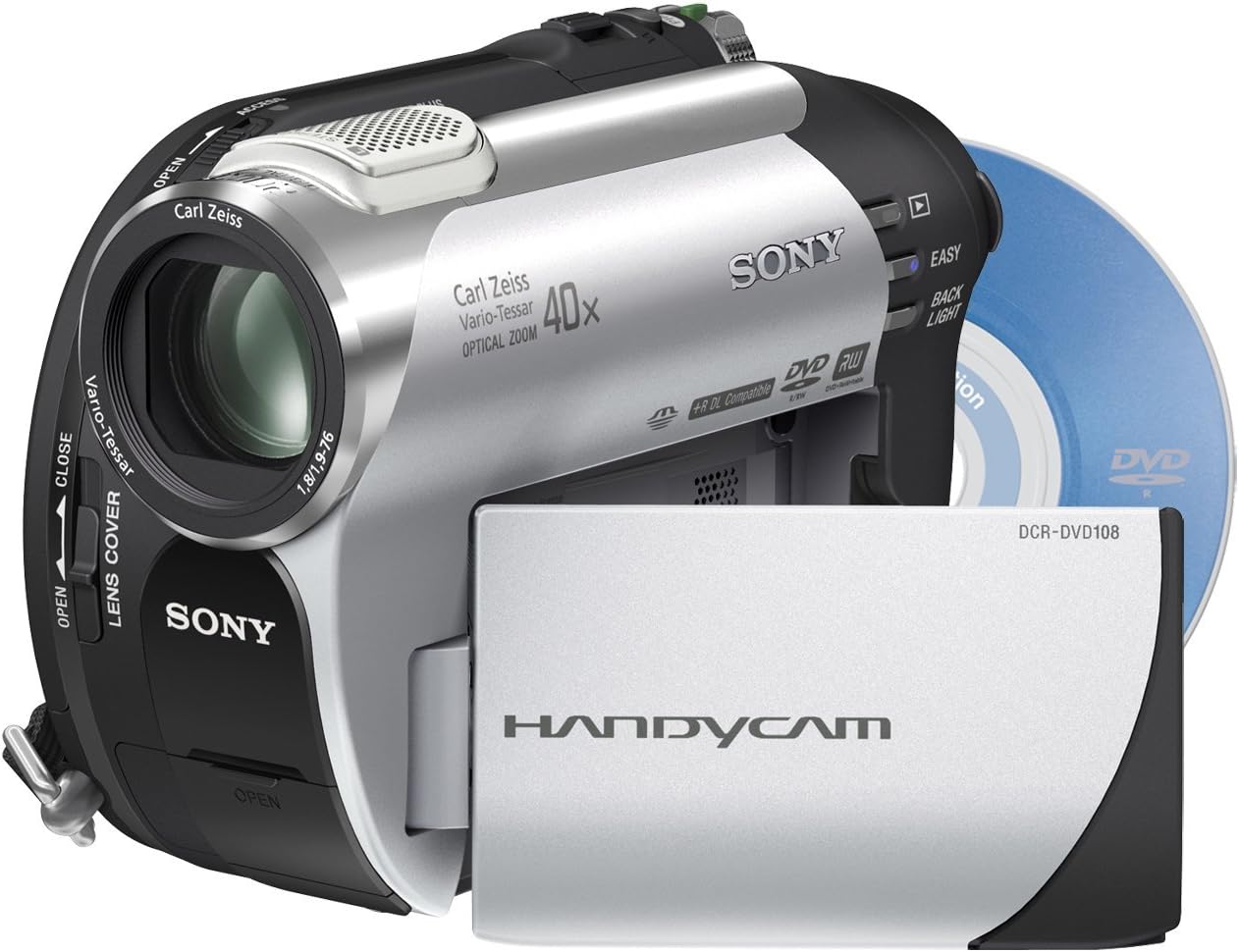 Sony DCR-DVD108 DVD Handycam Camcorder, 40x Optical Zoom, Renewed