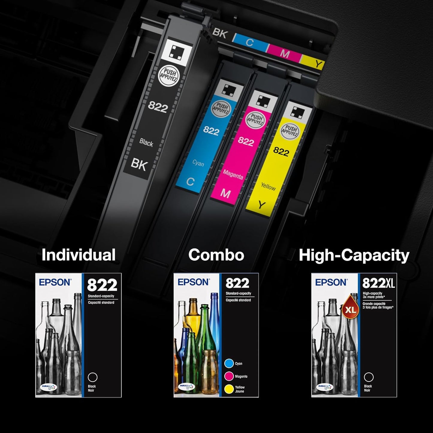 Epson T822XL-BCS Ink Combo Pack - High Capacity DURABrite Ultra