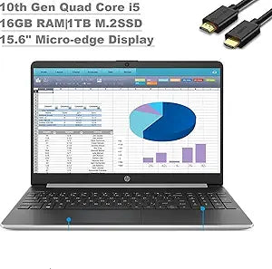 HP Notebook 15 i5 10th Gen 16GB RAM 1TB SSD Laptop