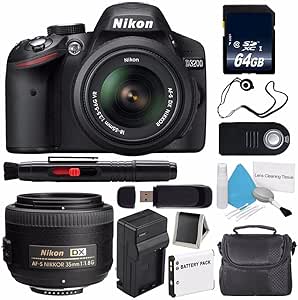 Nikon D3200 35mm Lens Bundle - Digital Camera