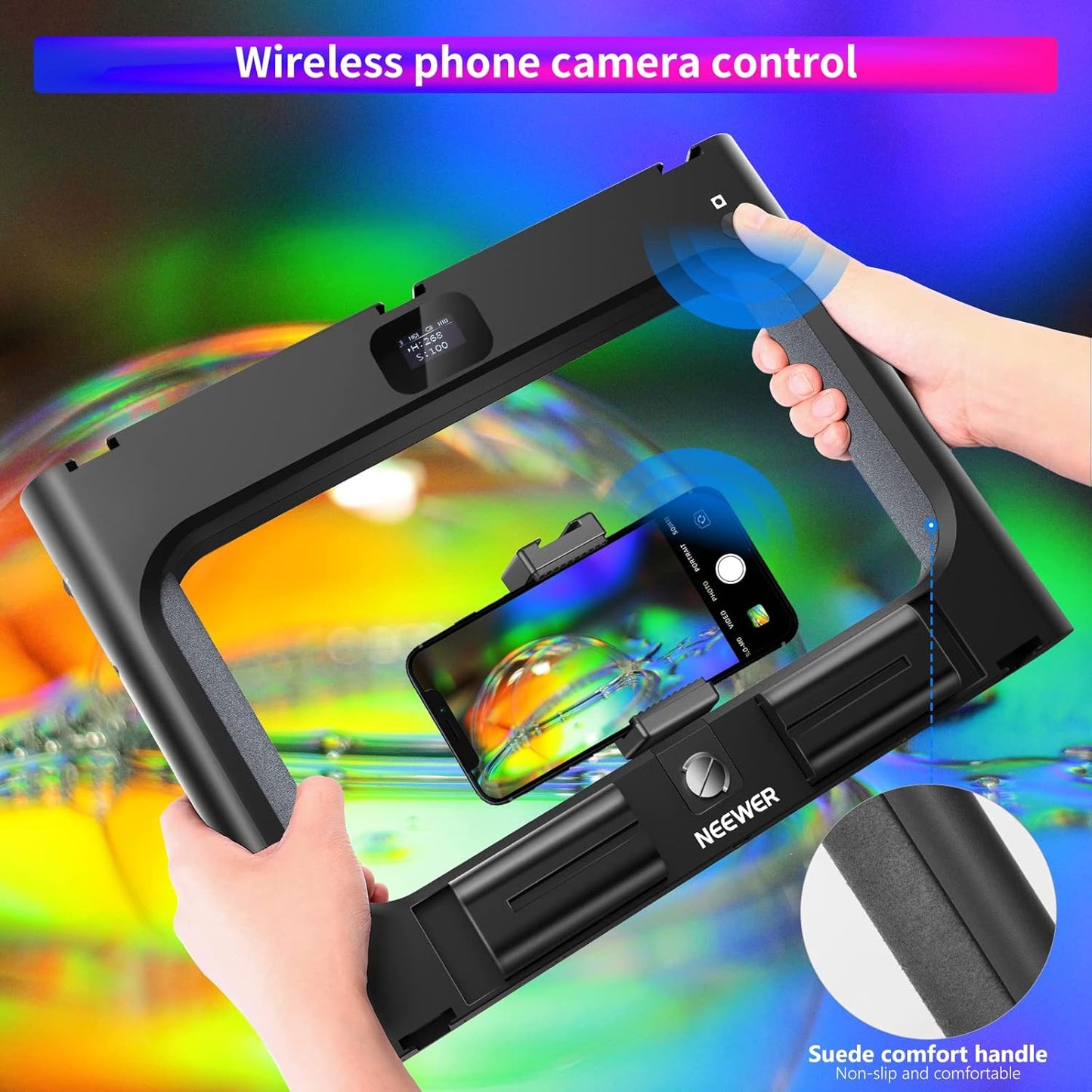 Neewer 10100582 RGB LED Ring Light Selfie - Video Stabilizer