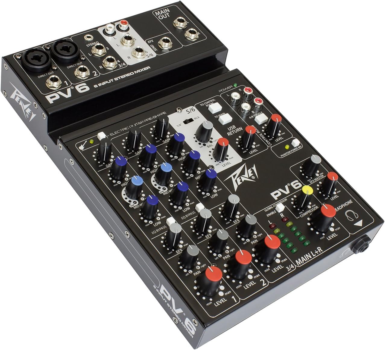 Peavey 03612570 PV 6 6-Channel Compact Mixer