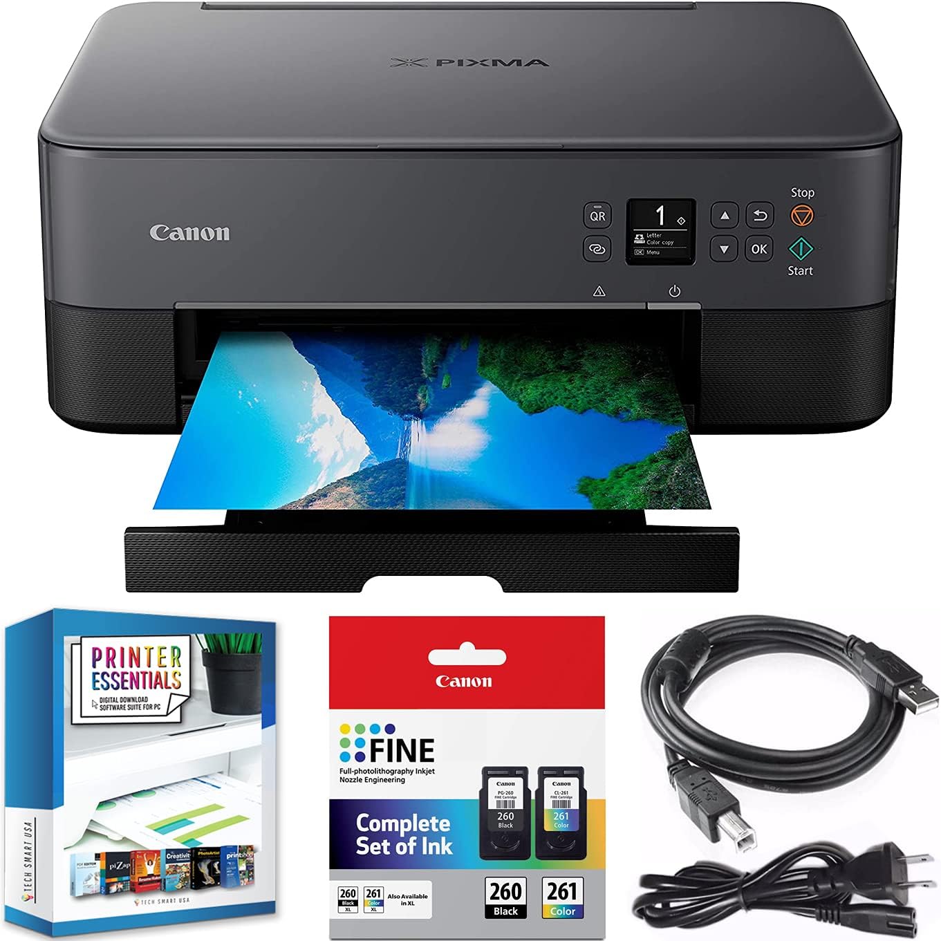 Canon E1CNPIXTS6420BLK PIXMA TS6420a Wireless Printer Bundle