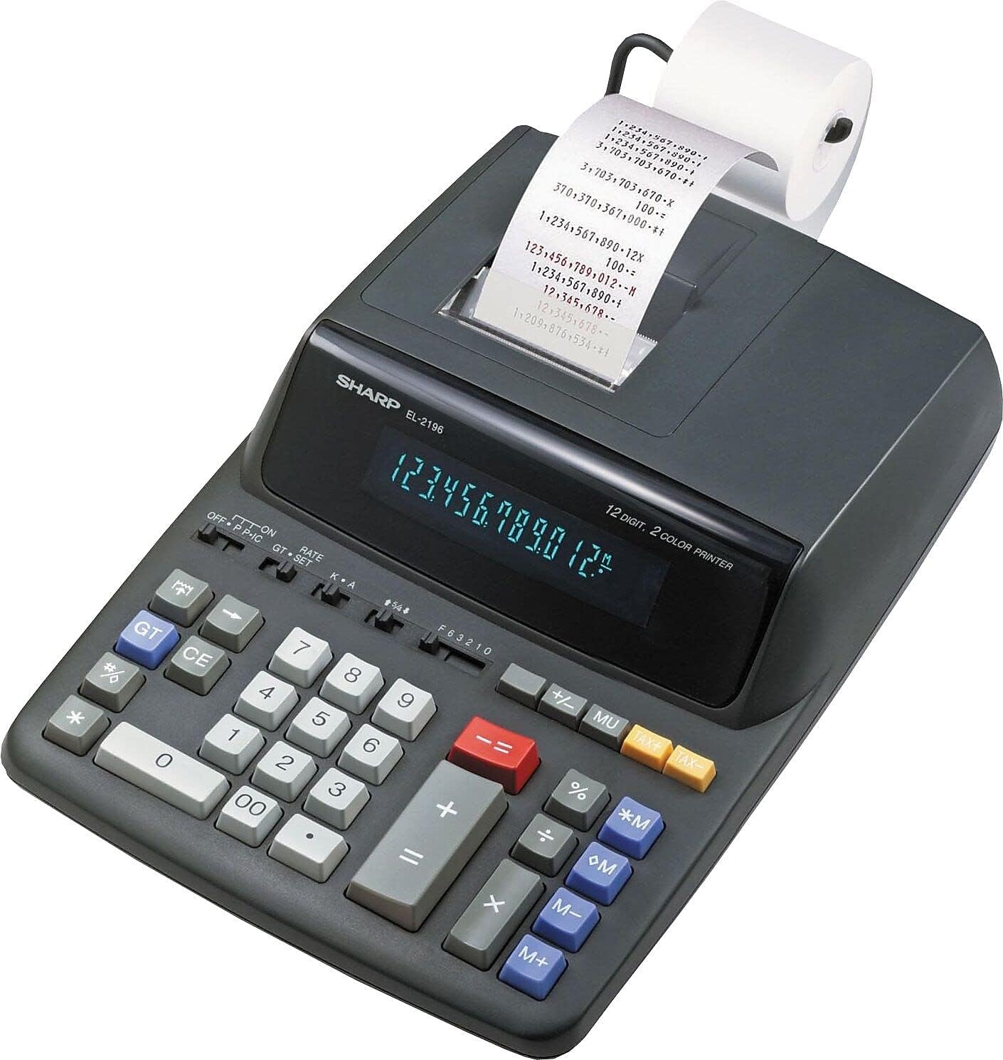 Sharp EL2196BL Two-Color Printing Calculator 3.7 Lines/Sec