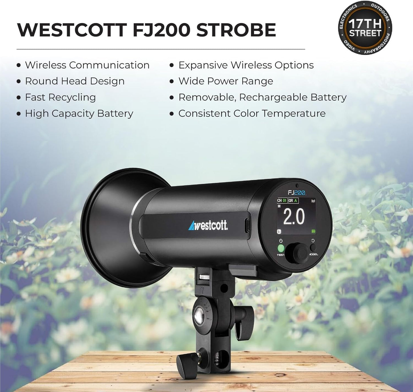 Westcott WES4740 FJ200 Strobe Light ProGrip2 Mount Bundle