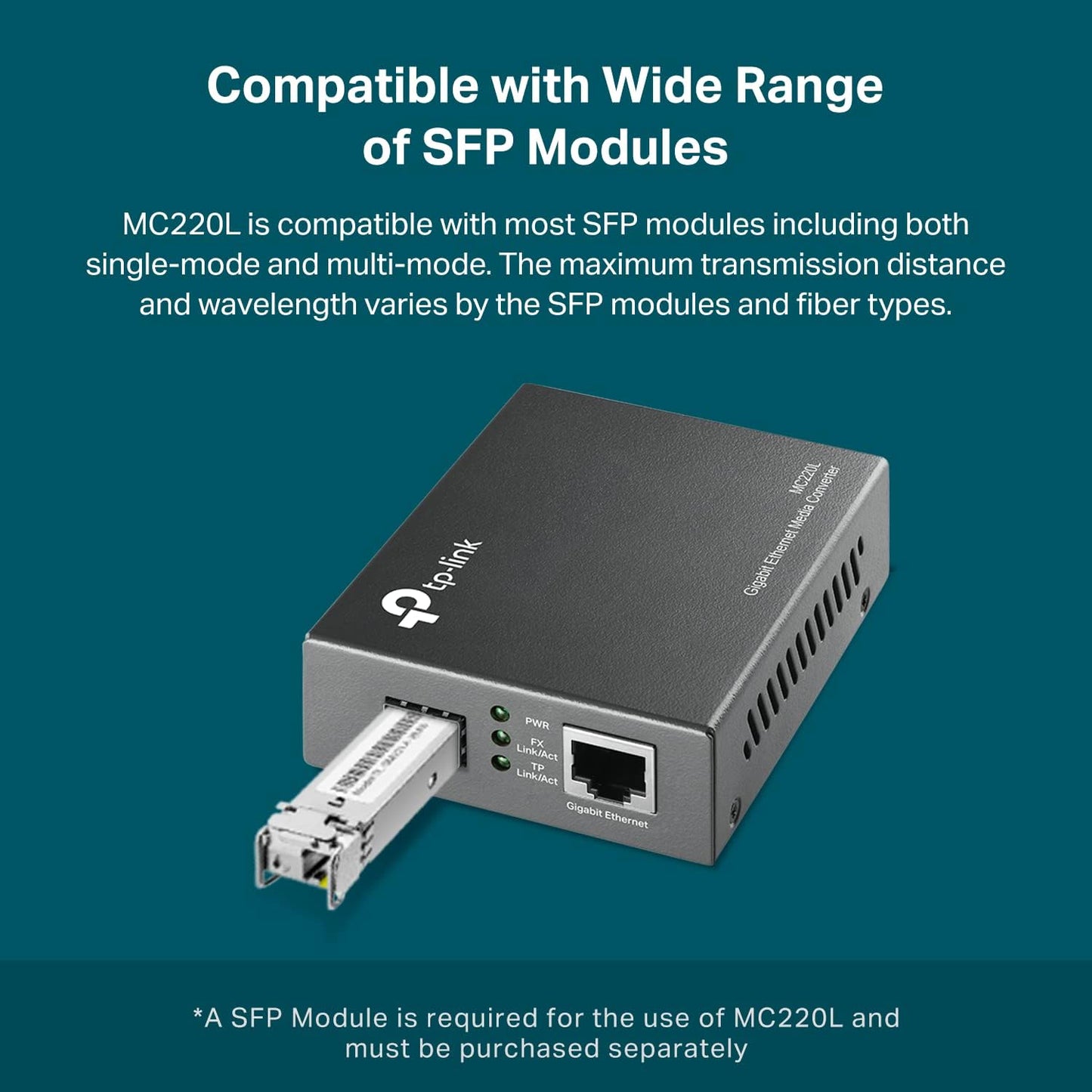 TP-Link MC220L Gigabit SFP Fiber Media Converter