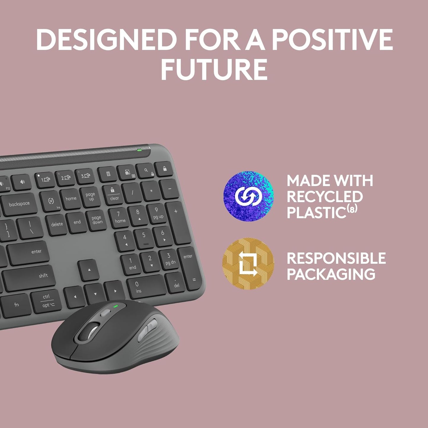 Logitech 920-012469 MK955 Signature Slim Wireless Keyboard Mouse Combo