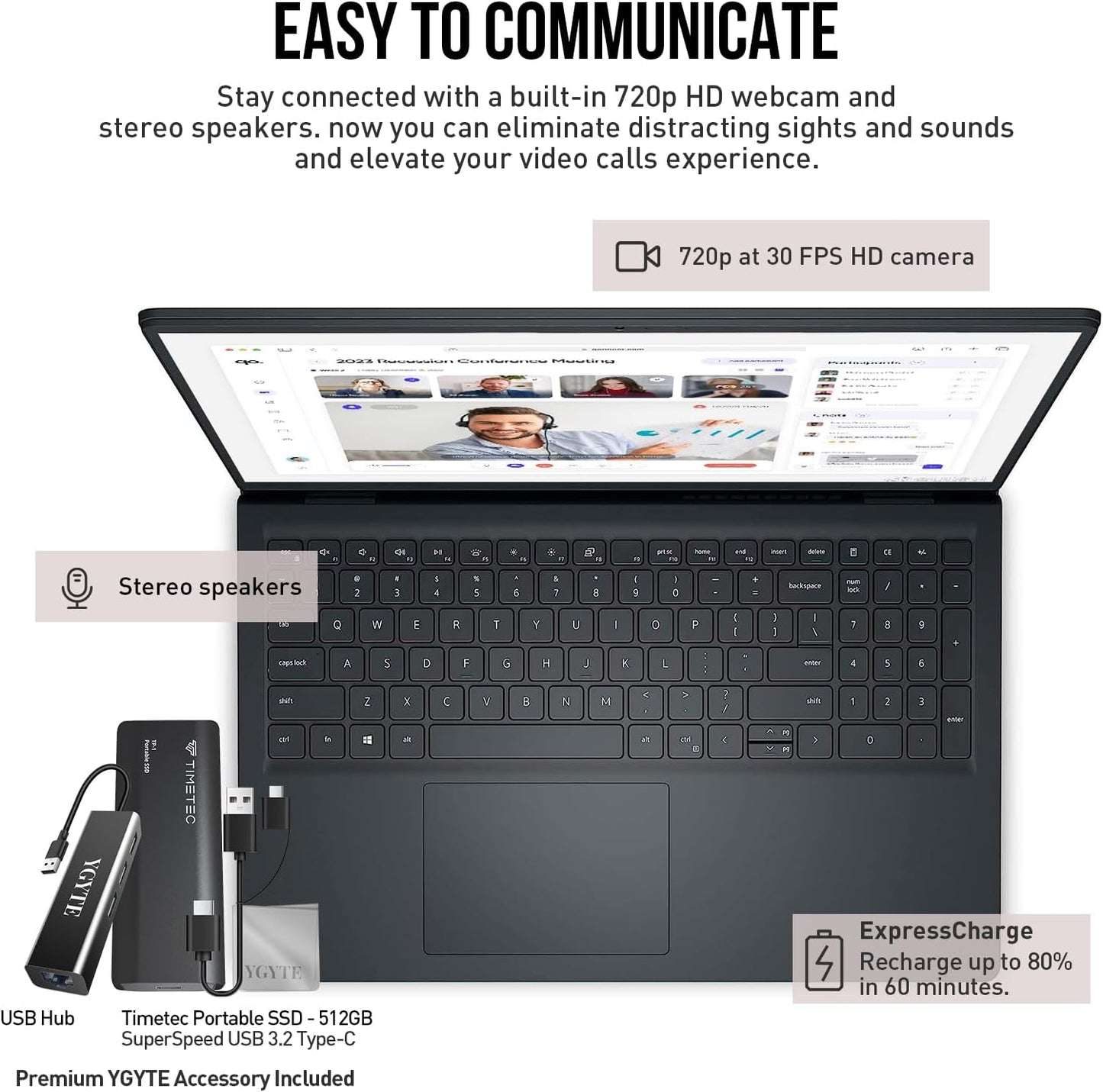 Dell Inspiron 15 3000 Laptop i7 64GB 1.5TB SSD Win11 Pro