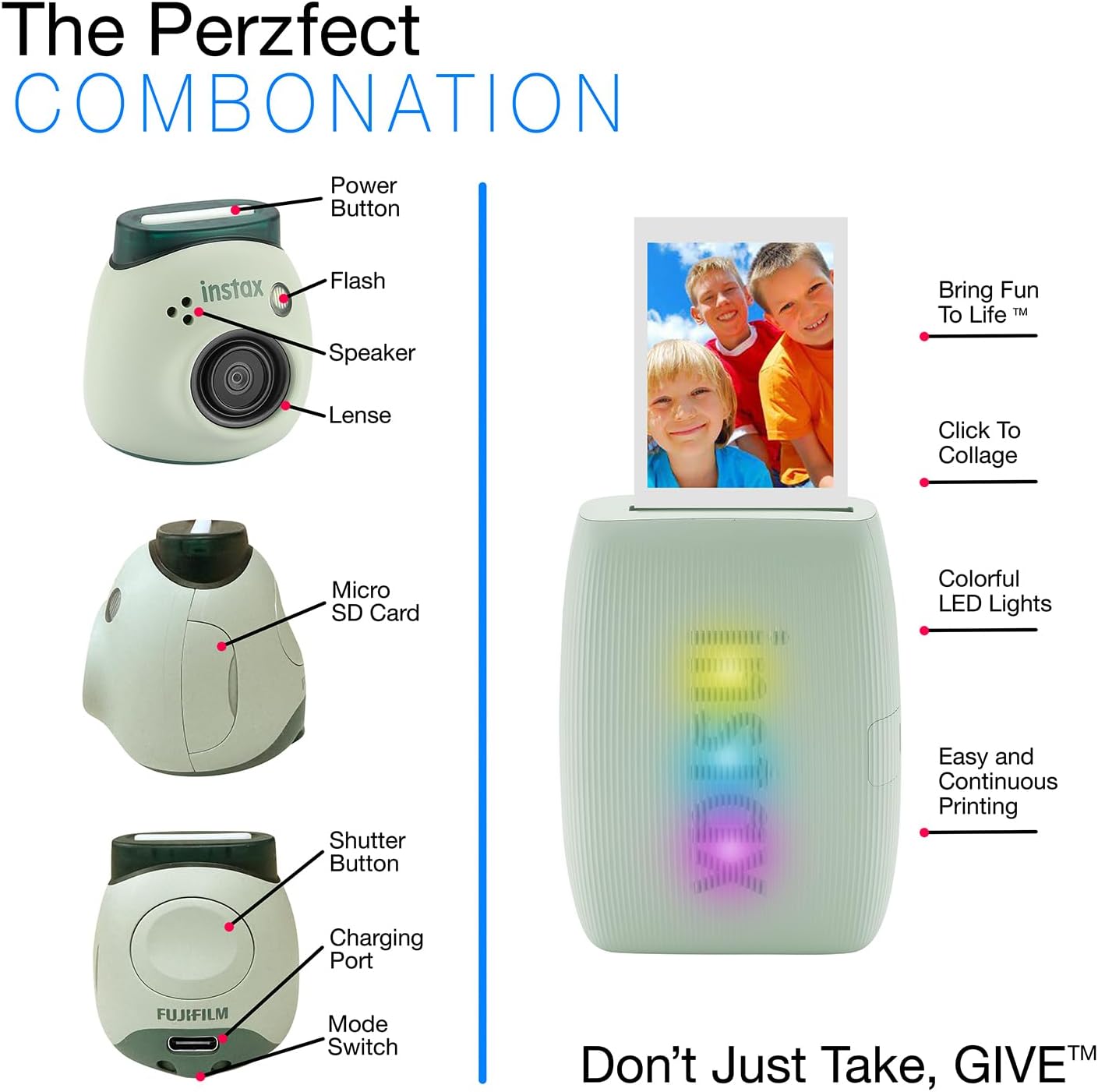 Fujifilm Instax Pal Digital Camera + Link 3 Printer Kit