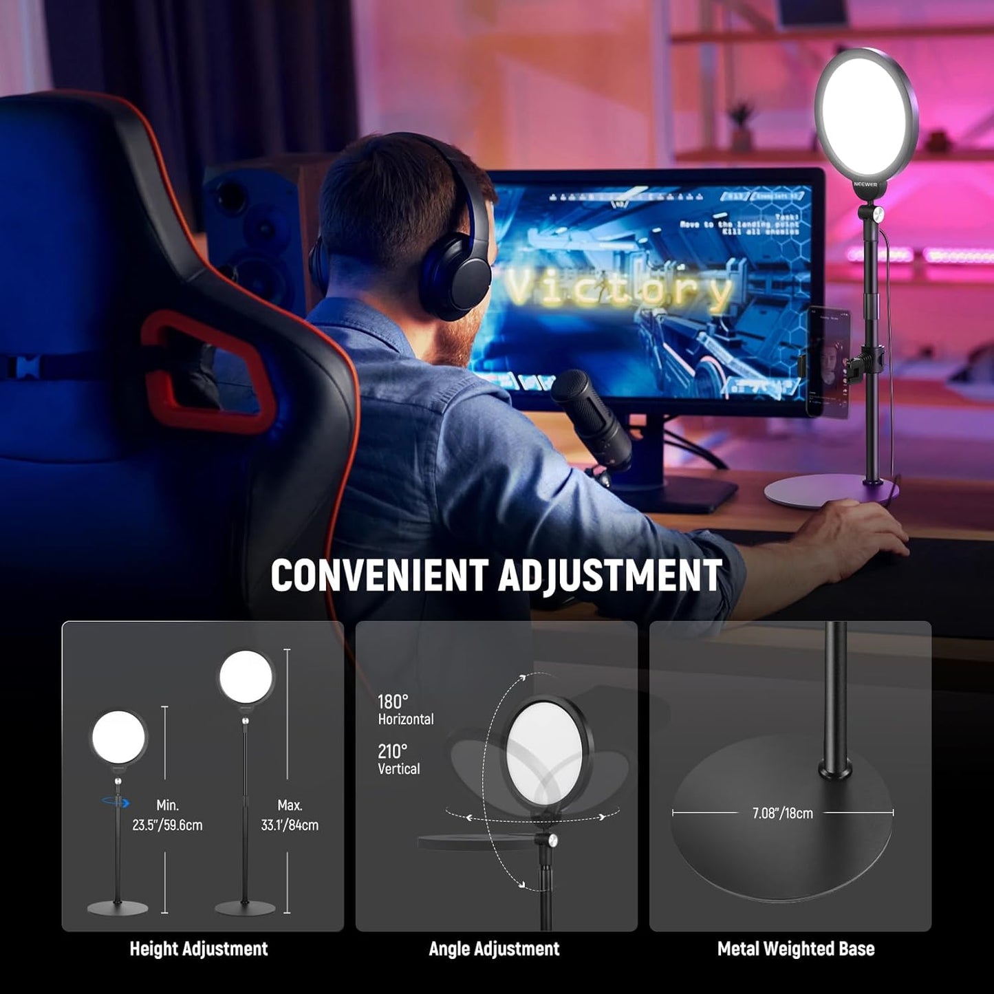Neewer R06 7" Desktop Selfie Ring Light Kit