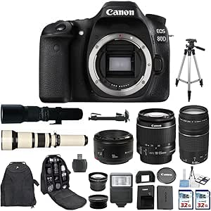 Canon 80D EOS SLR Camera with Multiple Lens Kit