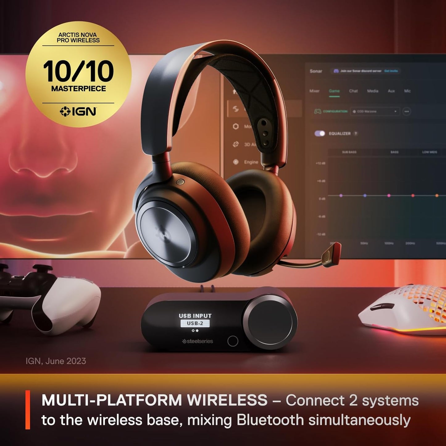 SteelSeries 61520 Arctis Nova Pro Wireless Gaming Headset Renewed