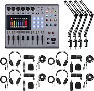 Zoom PodTrak P8 Podcasting Recorder Bundle