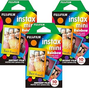 Fujifilm zerkar Instax Mini Rainbow Instant Film - 30 Sheets