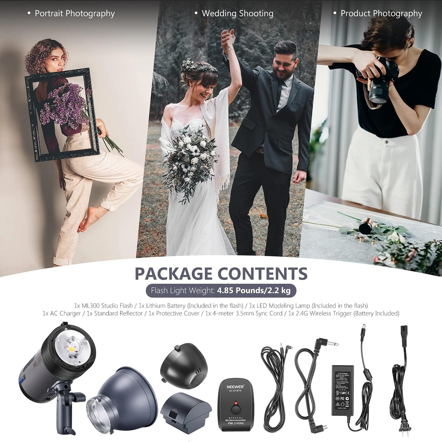 Neewer 10100253 ML300 300W Outdoor Studio Strobe Battery Powered