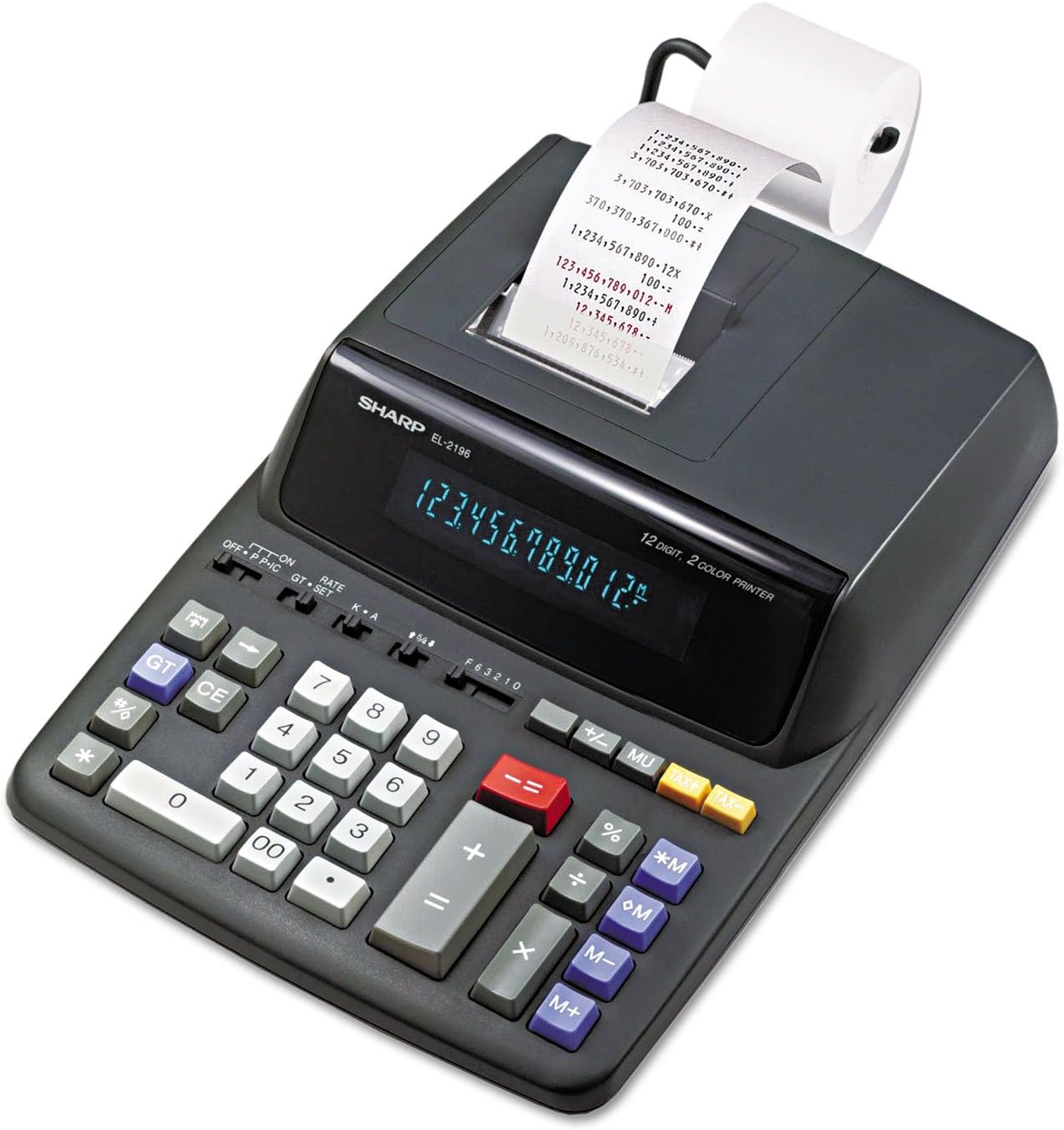 Sharp EL2196BL Two-Color Printing Calculator 3.7 Lines/Sec