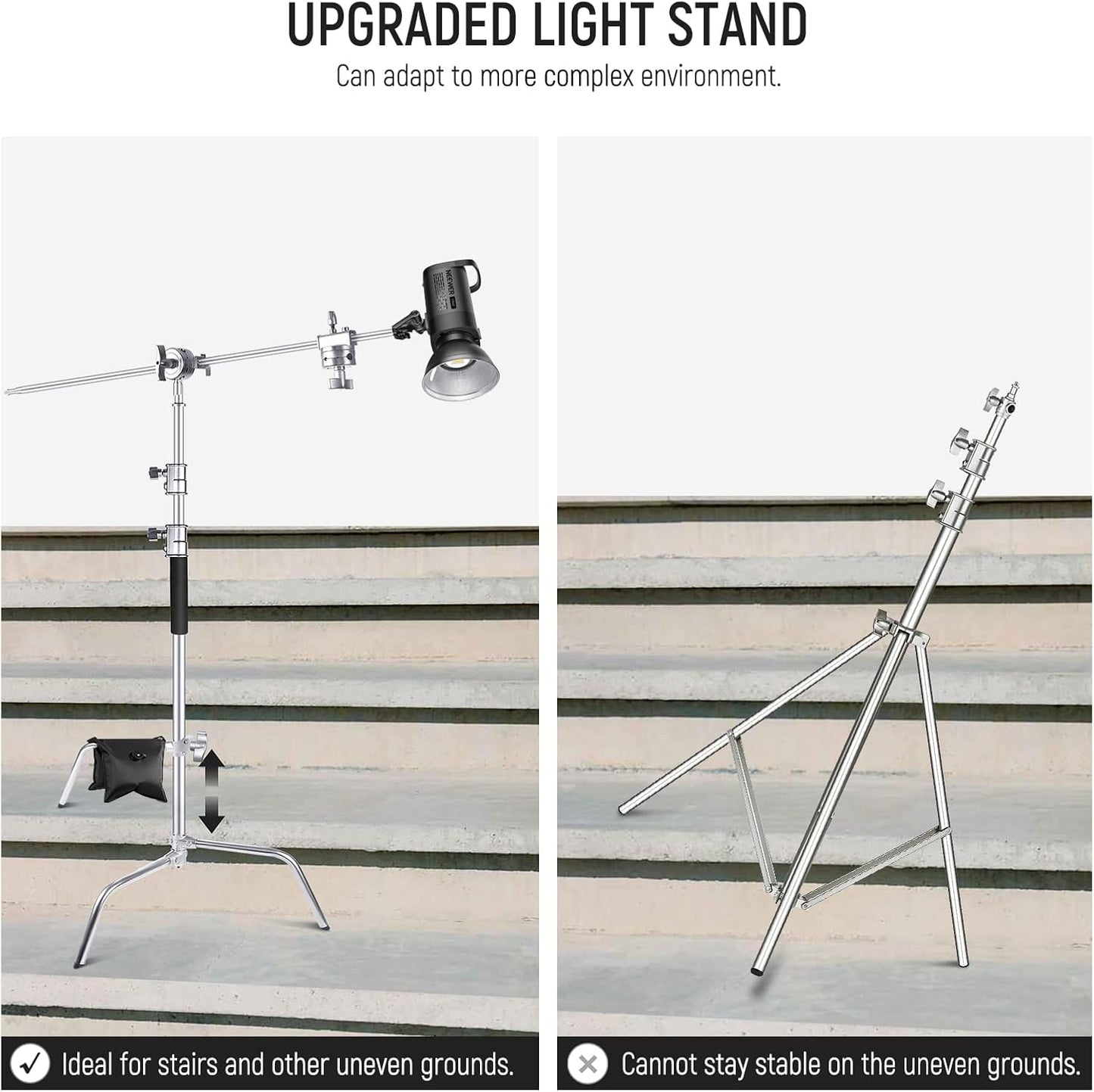 Neewer ST-C-CB C Stand with Boom Arm & Sliding Legs