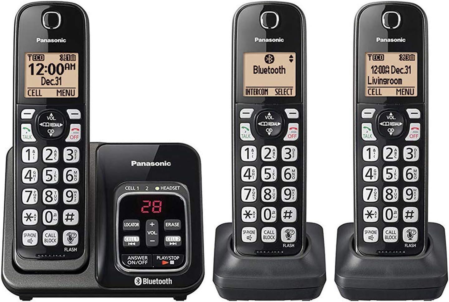 Panasonic KX-TG833SK Link2Cell Bluetooth Cordless Phone