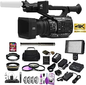 Panasonic AG-UX90E 4K Camcorder Bundle - Rode Mic, Lenses, LED